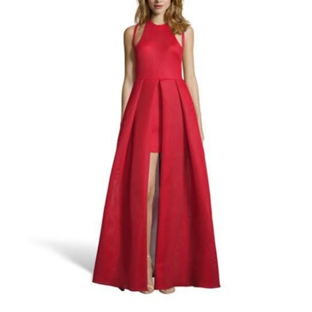 Issue new York mesh overlay gown red size 6